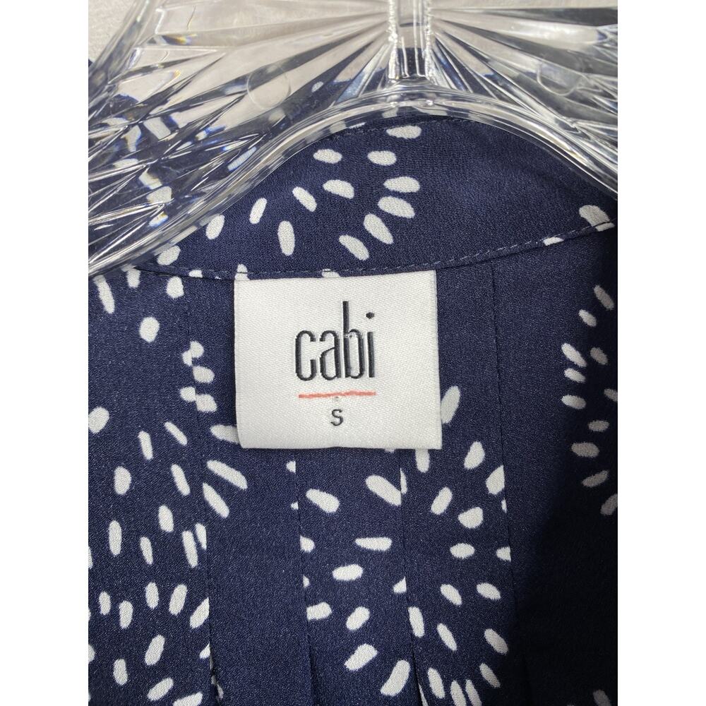Cabi Top Womens S Sleeveless Button Up Blue Geometric Floral Mod Retro Boho - Picture 3 of 10